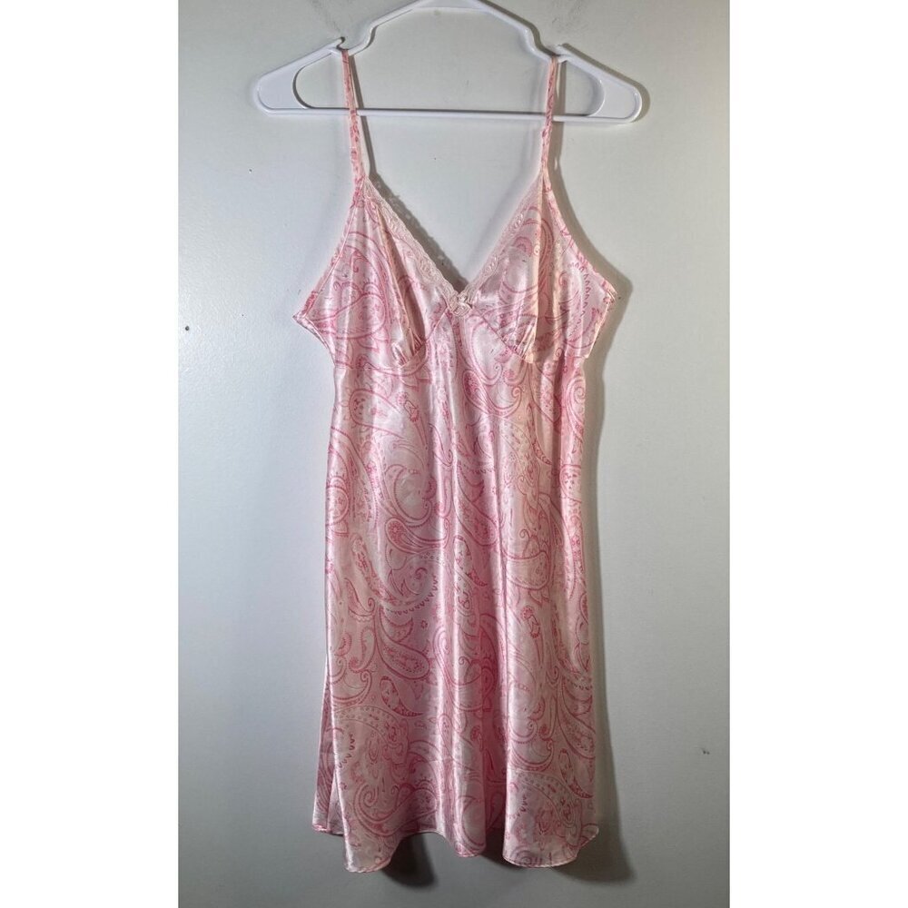 Womens Adonna Baby Doll‎ Slip Dress Pink White M Polyester